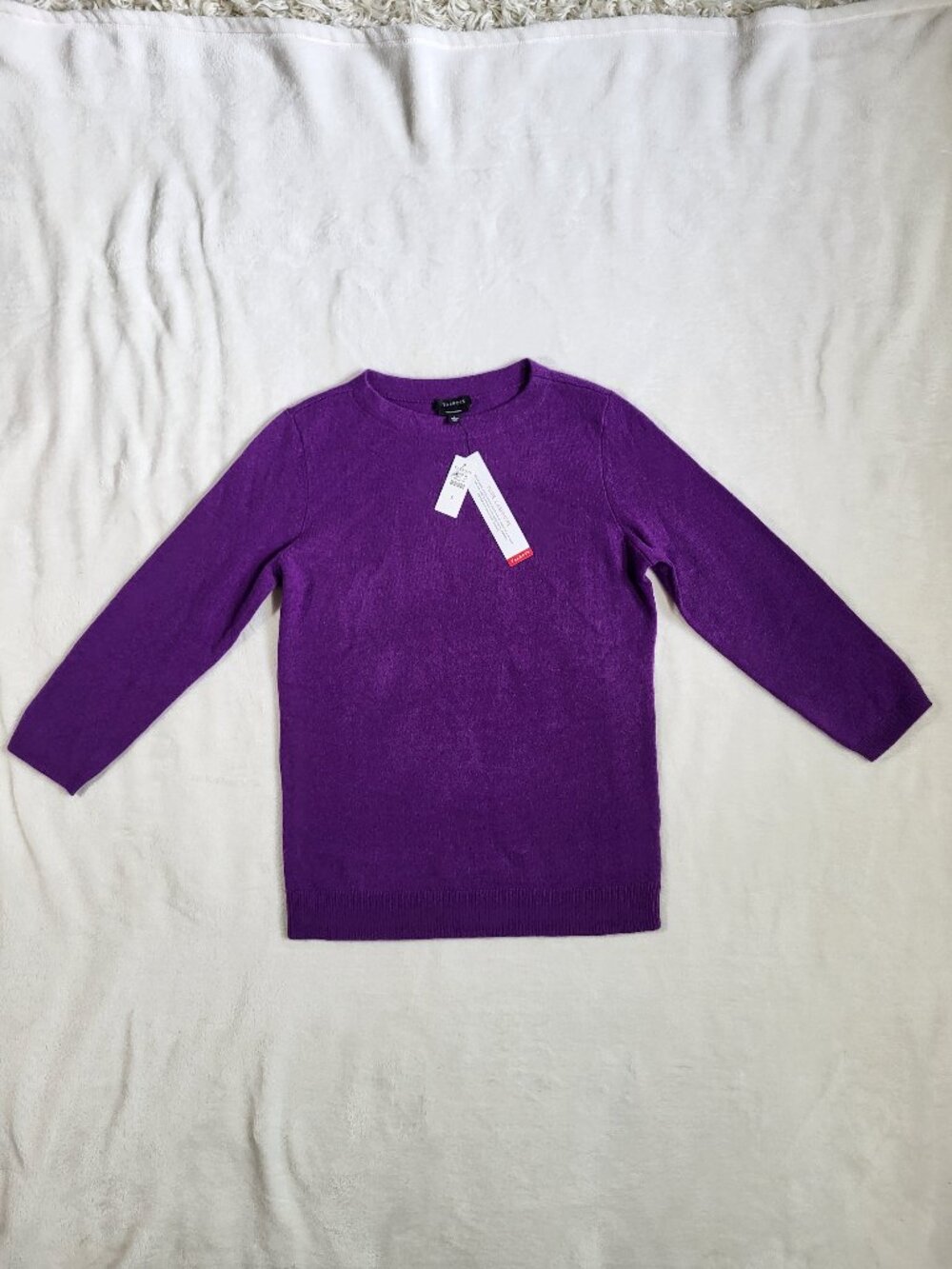 NWT Talbots Pure Cashmere Crewneck Purple Sweater - Size Small